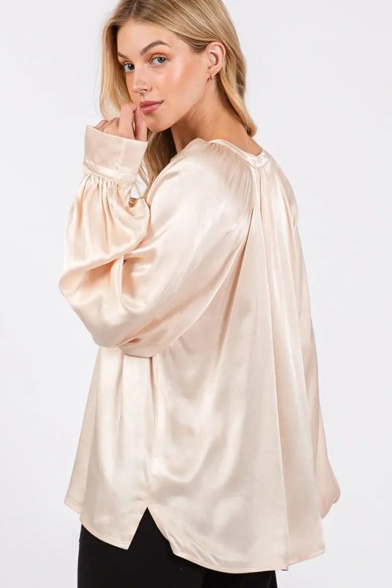 Accessories Trendsi SAGE+FIG Long Sleeve Top Women's Casual Blouse Soft & Comfy Shirt
