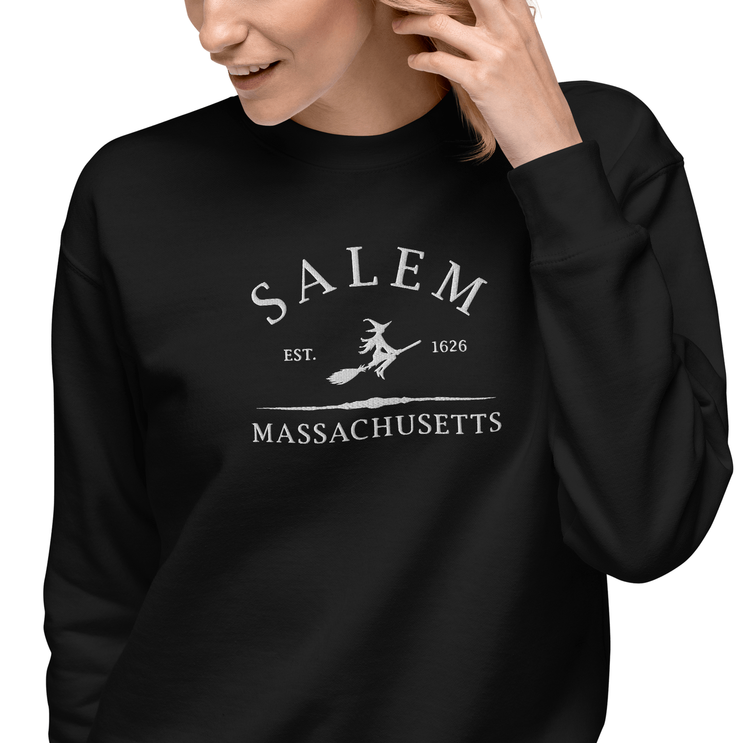 Sudadera bordada de Salem Massachusetts