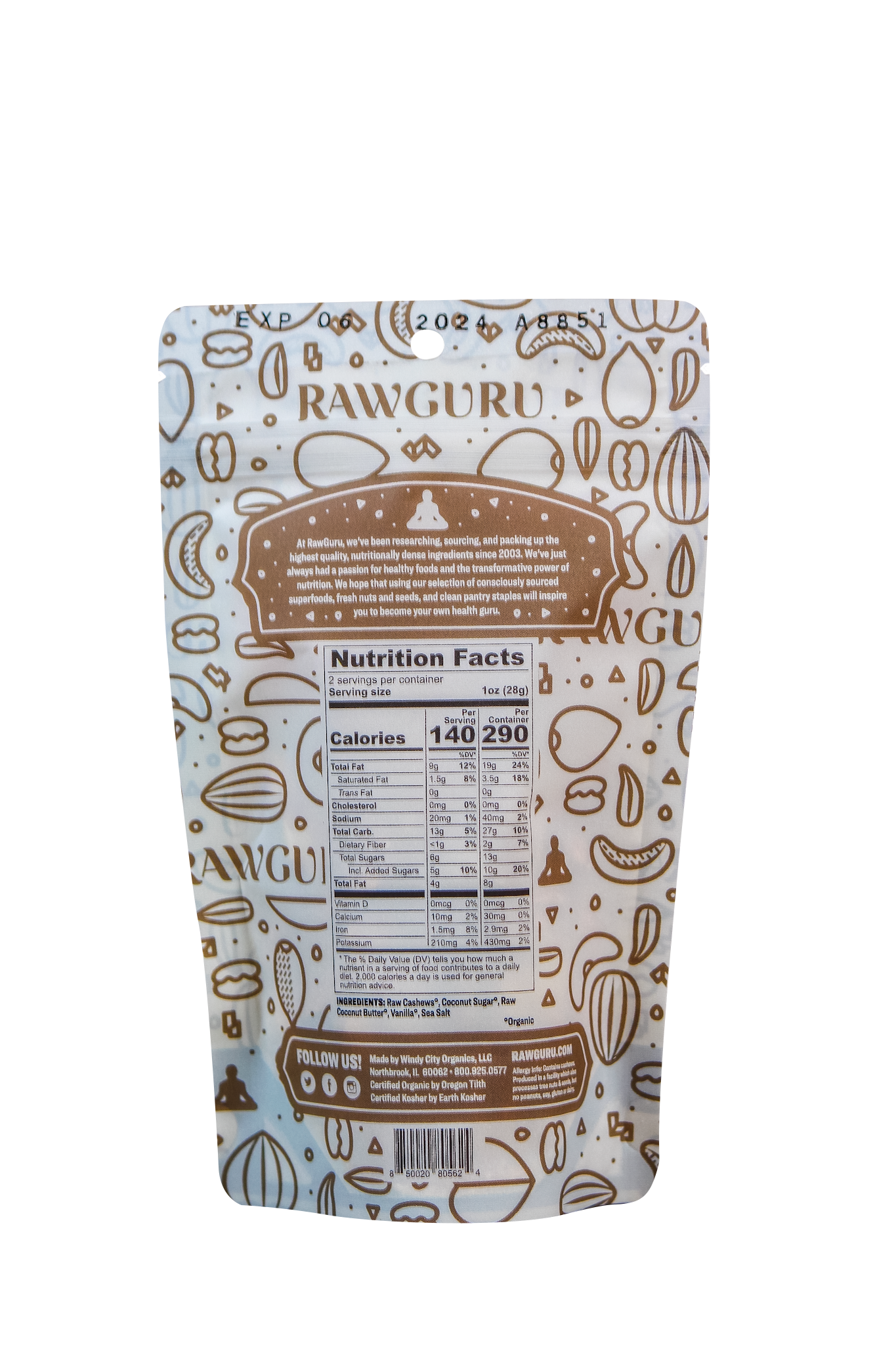 Organic Salted Caramel Cashews - 2oz