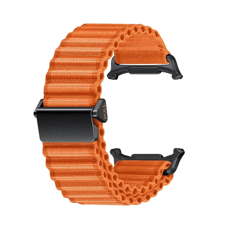Samsung Galaxy Watch Ultra & Ultra 2 Ribbed Fabric Loop, Hook Closure