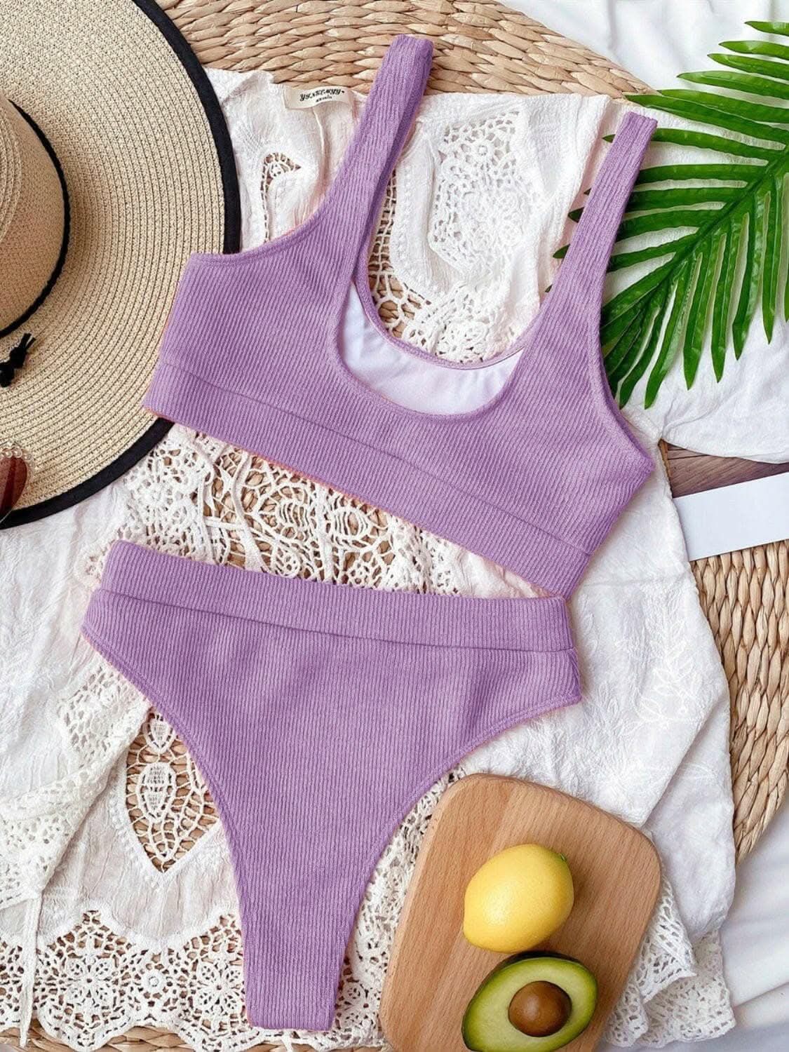 T-Shirts Trendsi swimwear - Chic scoop neck bikini set