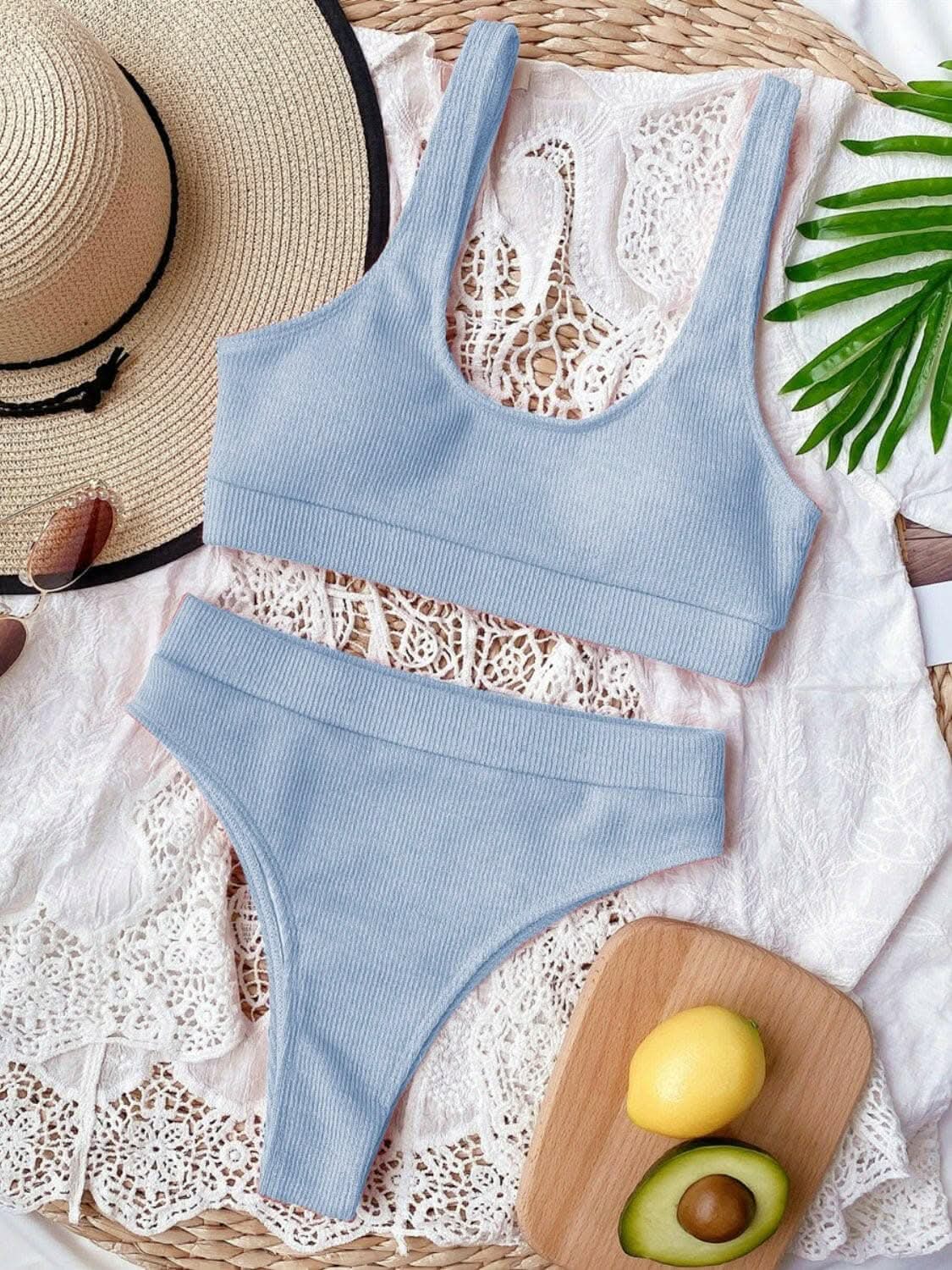 T-Shirts Trendsi swimwear - Chic scoop neck bikini set