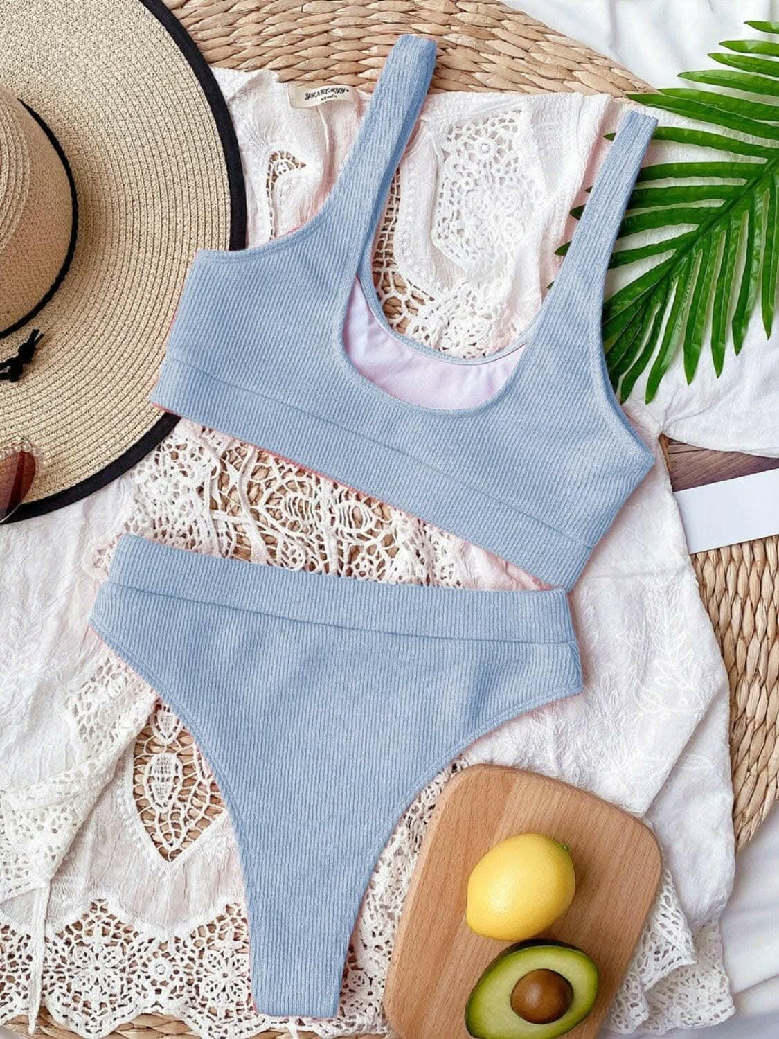 T-Shirts Trendsi swimwear - Chic scoop neck bikini set