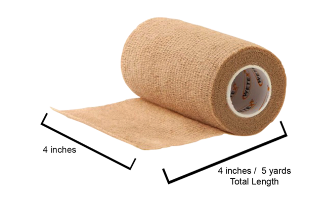 Vendaje elástico autoadhesivo marrón (10,16 cm x 4,57 m) - Grande (144 unidades)