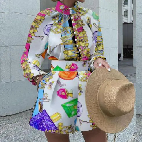 BIBA Set FD437: Women's Fall/Winter Floral Outfit