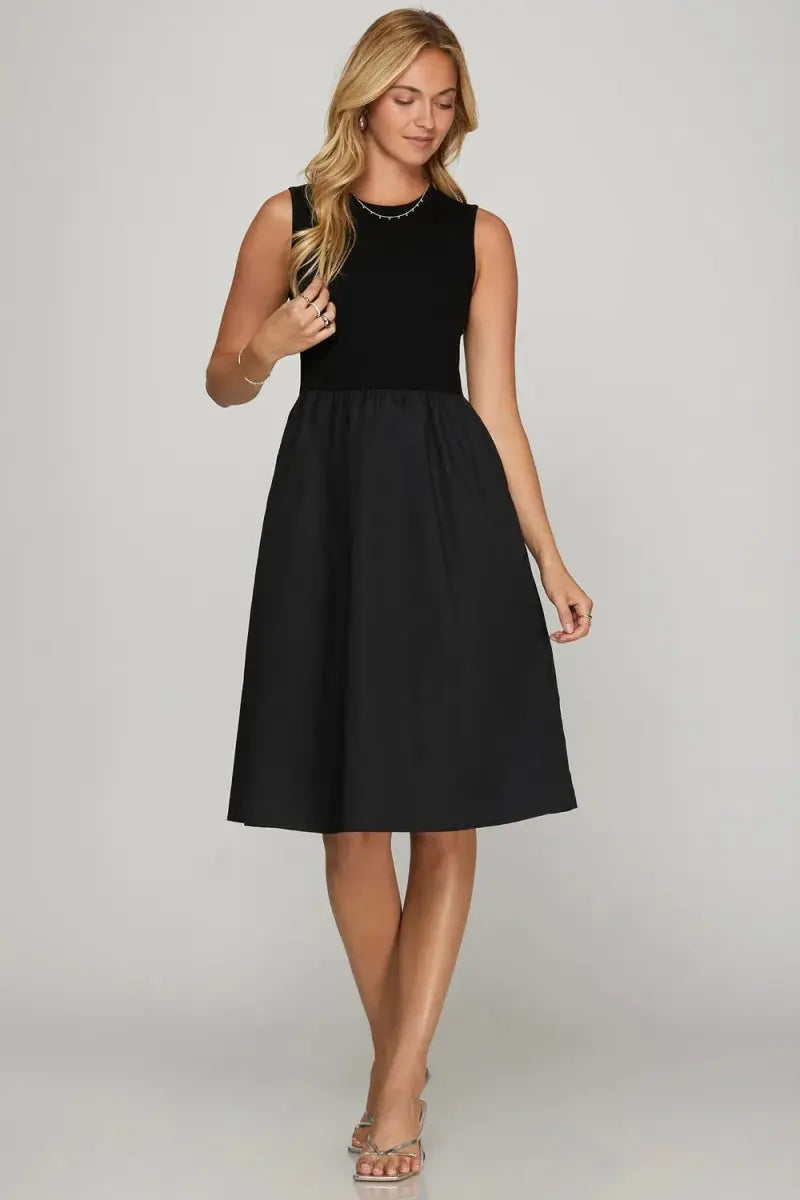Women's Midi Dress Midi Dress - Poplin Lightweight Plus Size - Casual Summer Style