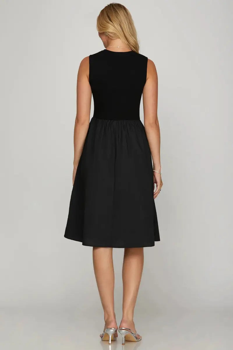 Women's Midi Dress Midi Dress - Poplin Lightweight Plus Size - Casual Summer Style