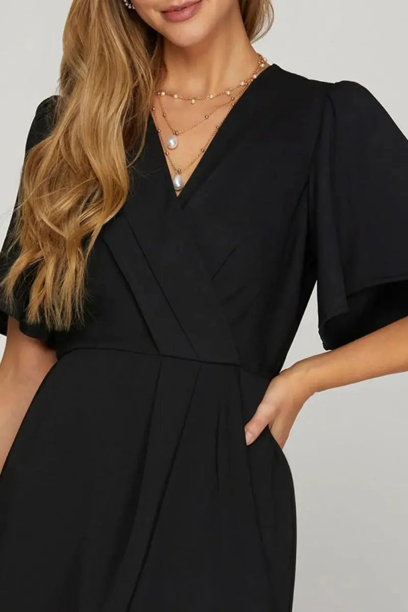 Dresses Trendsi Ruffle Mini Dress Women's Party, Date Night Dress - Flutter Sleeve, Surplice