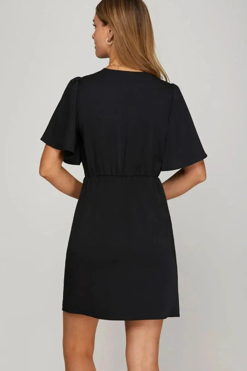 Dresses Trendsi Ruffle Mini Dress Women's Party, Date Night Dress - Flutter Sleeve, Surplice