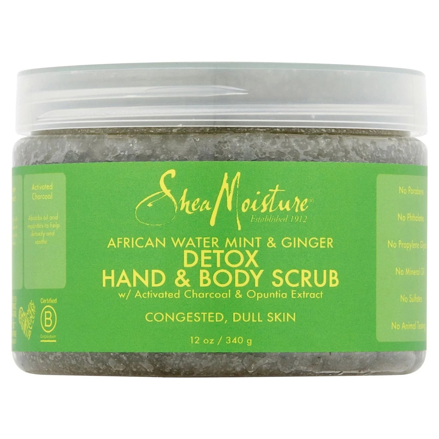 SheaMoisture African Water Mint & Ginger Detox Hand + Body Scrub 12 oz