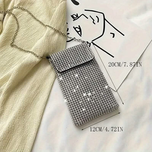 Shimmering Bling Rhinestone Crossbody Purse