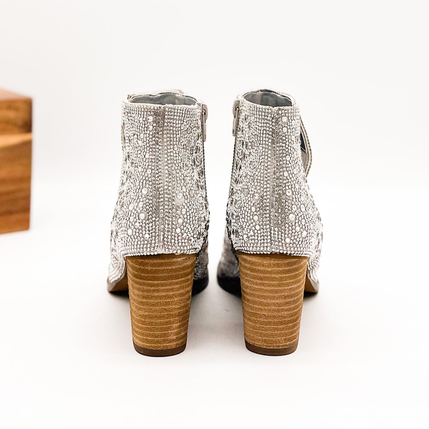 Botín Shine Star Rhinestone en plateado