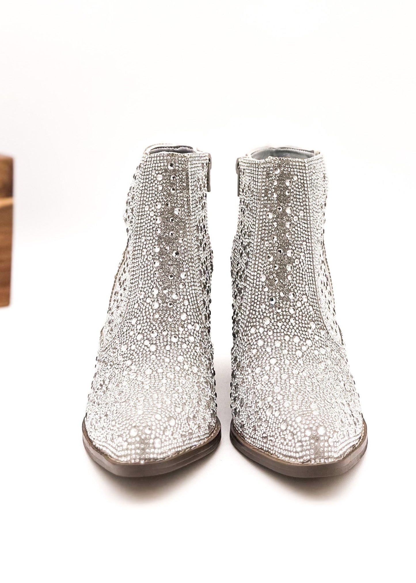 Botín Shine Star Rhinestone en plateado
