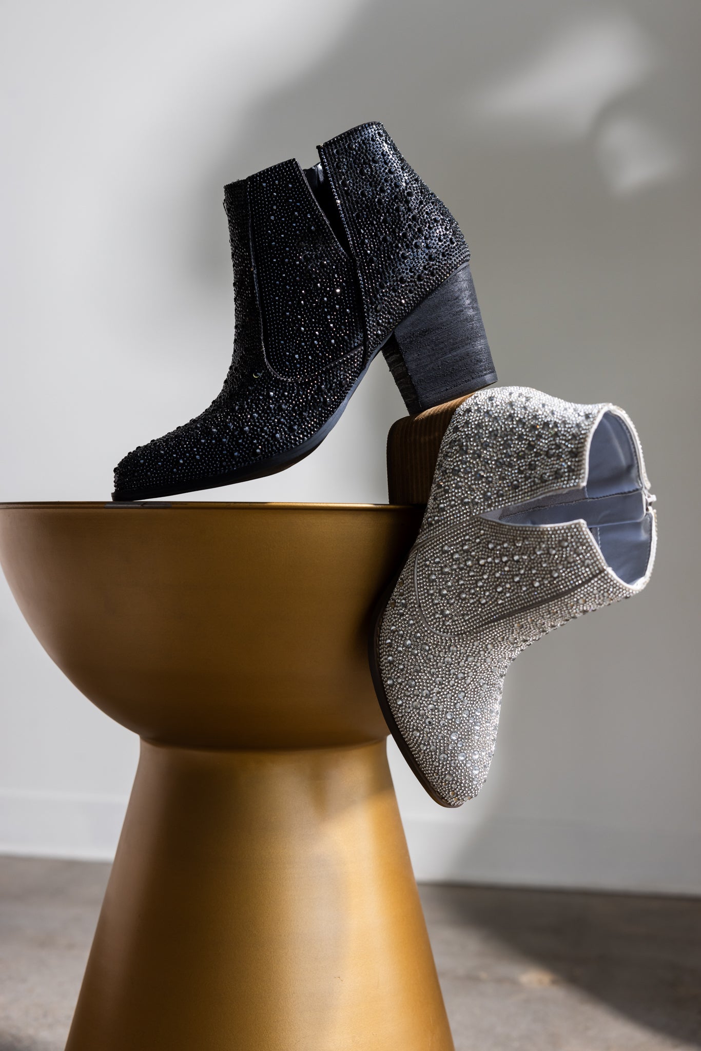 Botín Shine Star Rhinestone en plateado