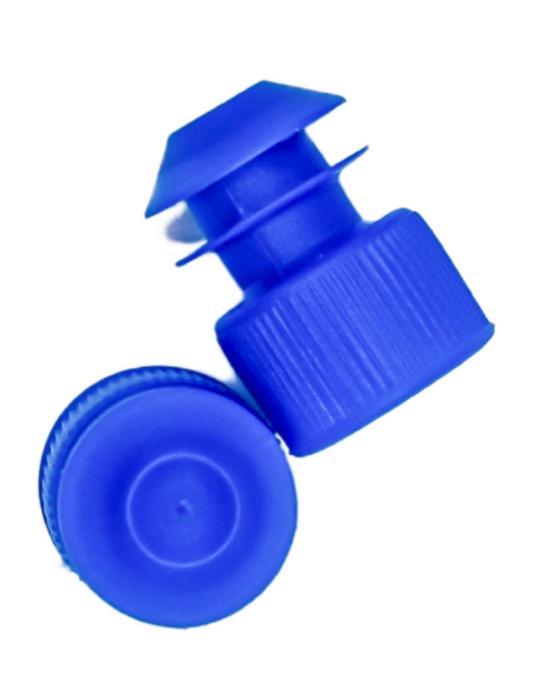 Tapones de tubo de ensayo de 16 mm, color azul, ajuste universal