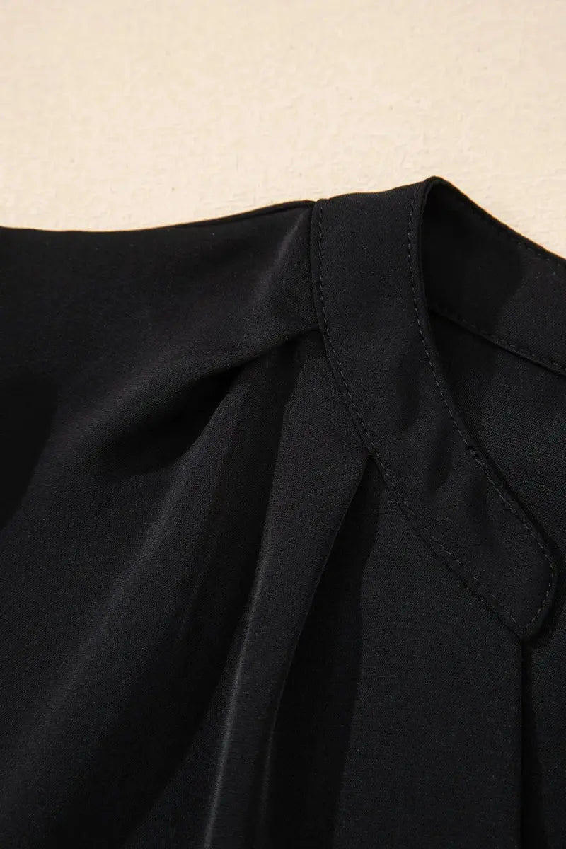 Women's Short Sleeve Blouse Blouse - Notched Short Sleeve - Women's Everyday Top