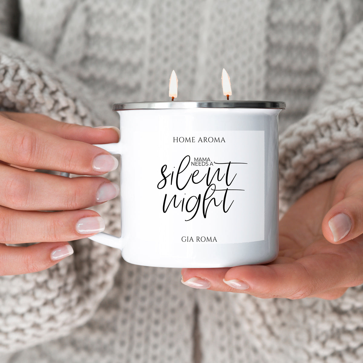 16oz Reusable Metal Candle Mug Scented Candle With Custom Label Color Option