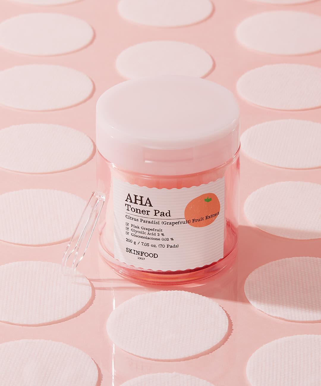 SKINFOOD Pink Grapefruit AHA Toner Pad 200g/70P