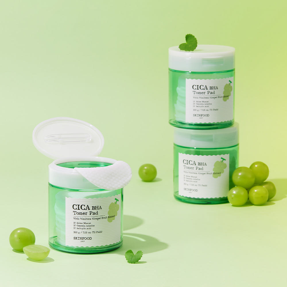 SKINFOOD Shine Muscat Cica BHA Toner Pad 200g/70ea