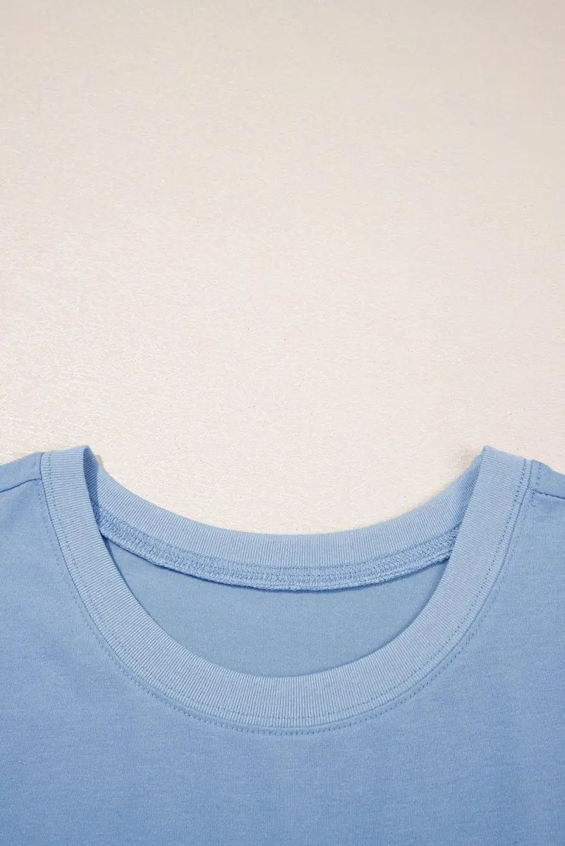 Dresses Love Salve Sky Blue Babydoll Dress Women's Casual Summer Mini Dress Pocketed, Raw Edge
