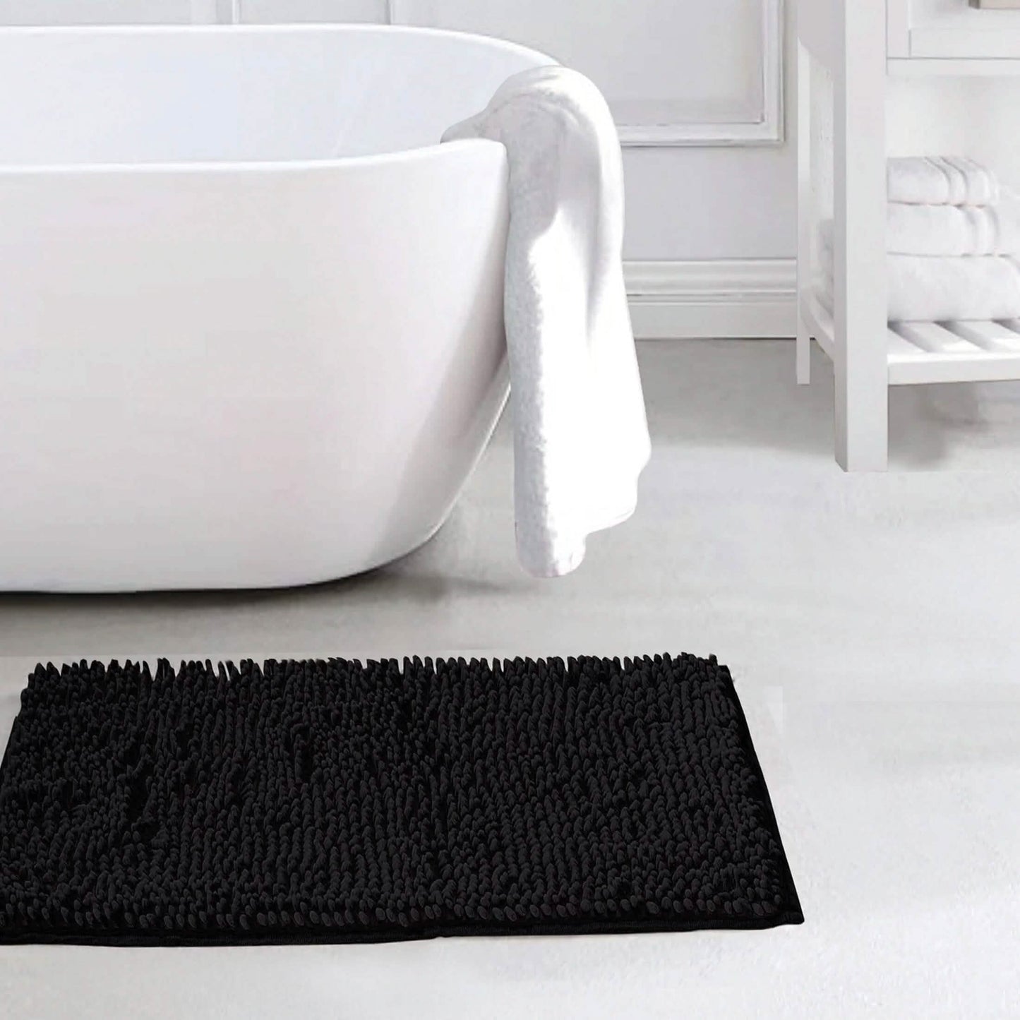 Slip-Resistant Shag Anna Chenille Soft Absorbent Bath Mat Bathroom Rug 17" x 24"