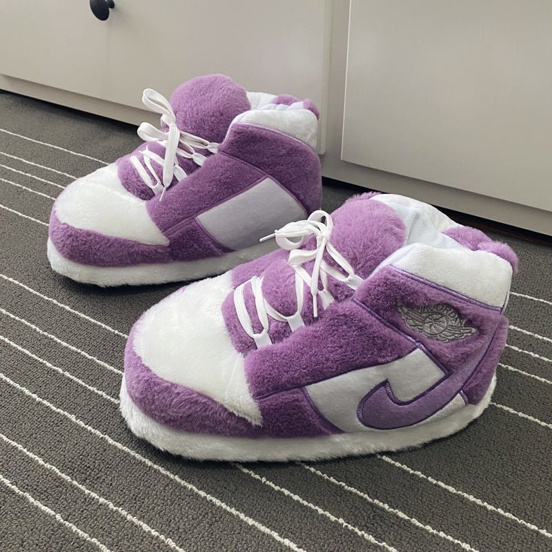 Pantuflas de zapatilla moradas Jordan 1 unisex para adultos y niños