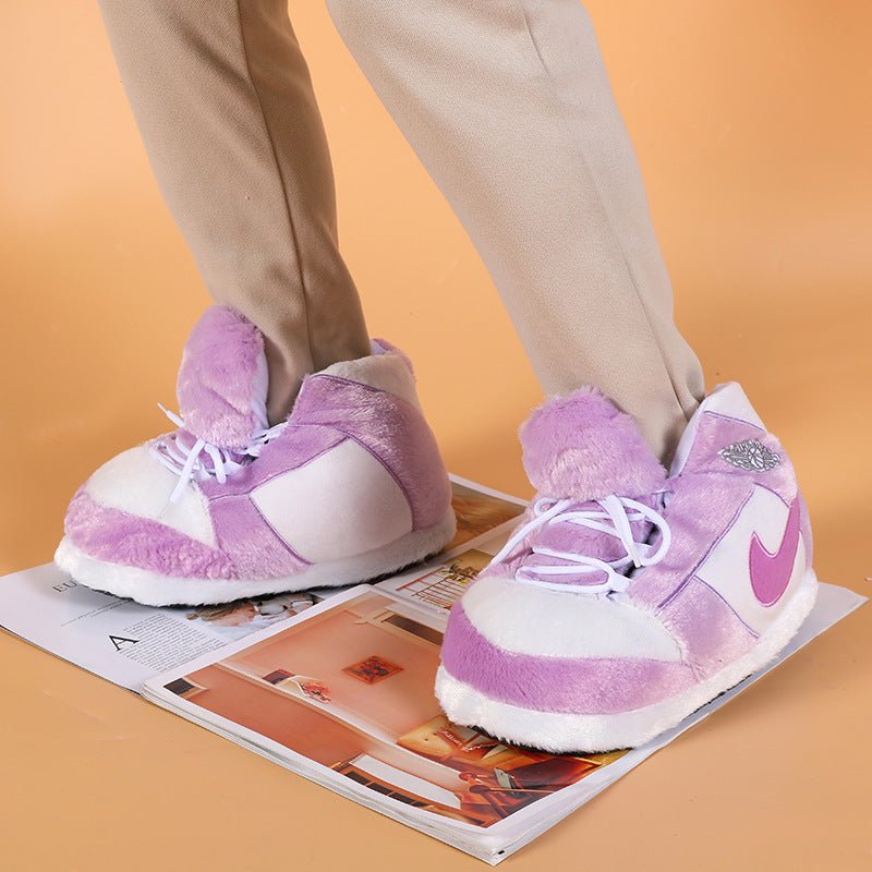 Pantuflas de zapatilla moradas Jordan 1 unisex para adultos y niños