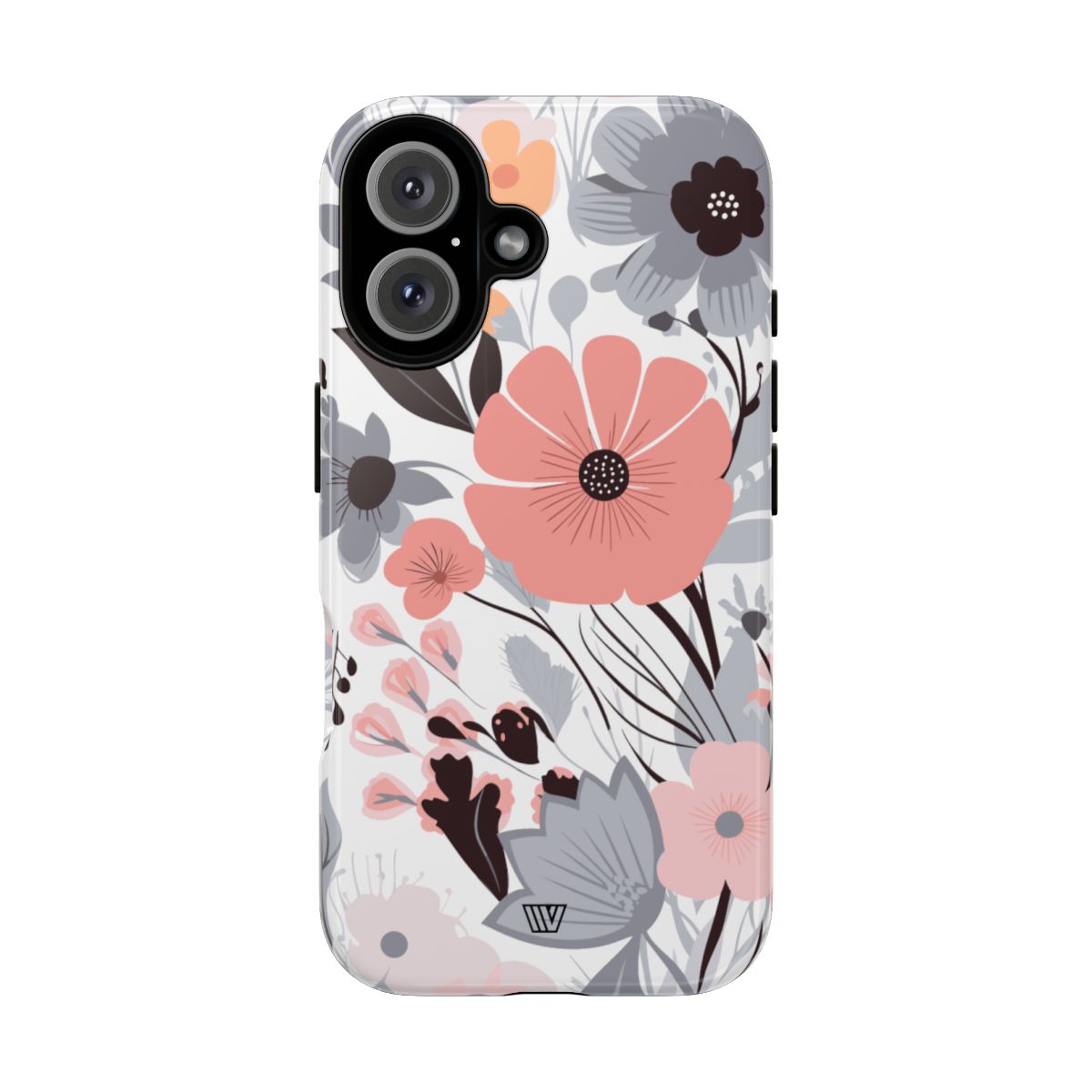 GRAY PASTEL FLOWERS | Tough Phone Case