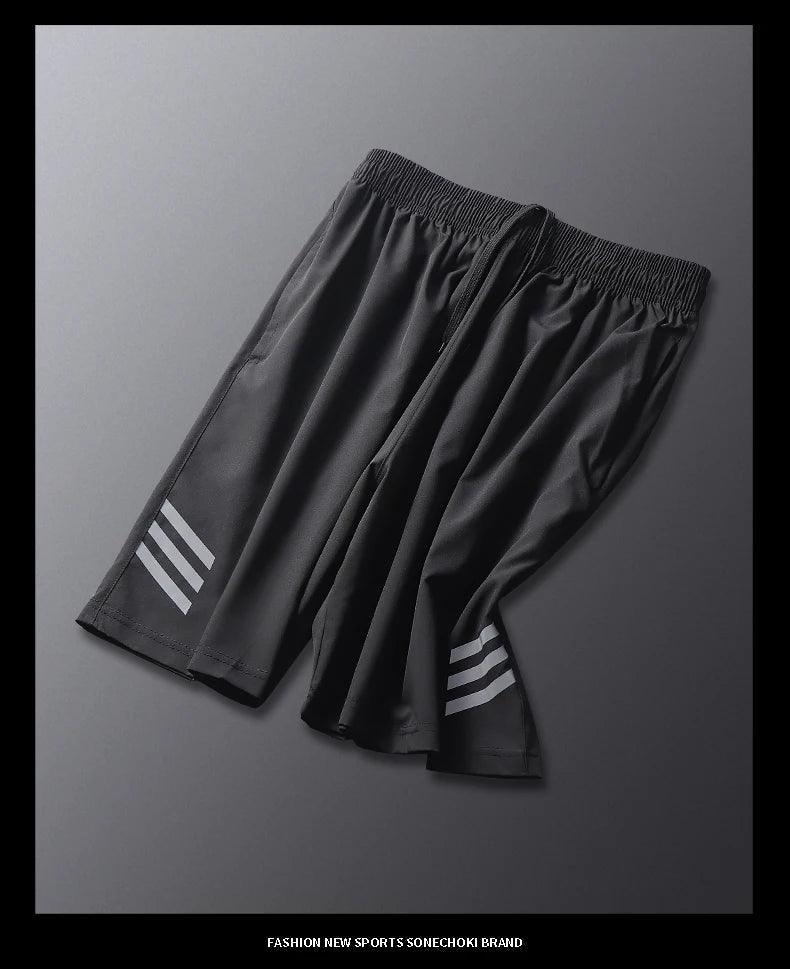 SONECHOKI Pantalones Cortos Hombre Estampado de Rayas Sueltos Baloncesto Deporte Gimnasio Transpirable Pantalones Cortos Fitness Entrenamiento Fondo Masculino