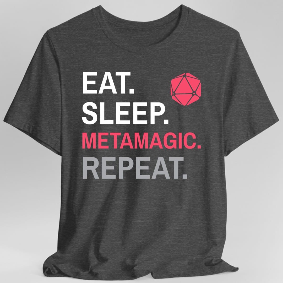 Camiseta de la Clase Hechicero – 'Come, duerme, metamagia, repite'