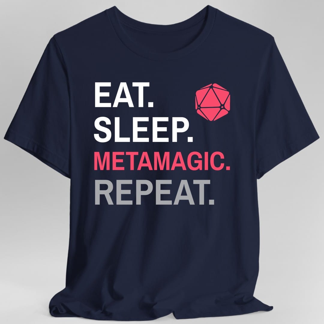 Camiseta de la Clase Hechicero – 'Come, duerme, metamagia, repite'
