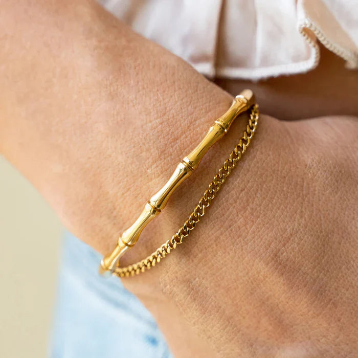 Bamboo Cuff Bangle Bracelet - Sori Style