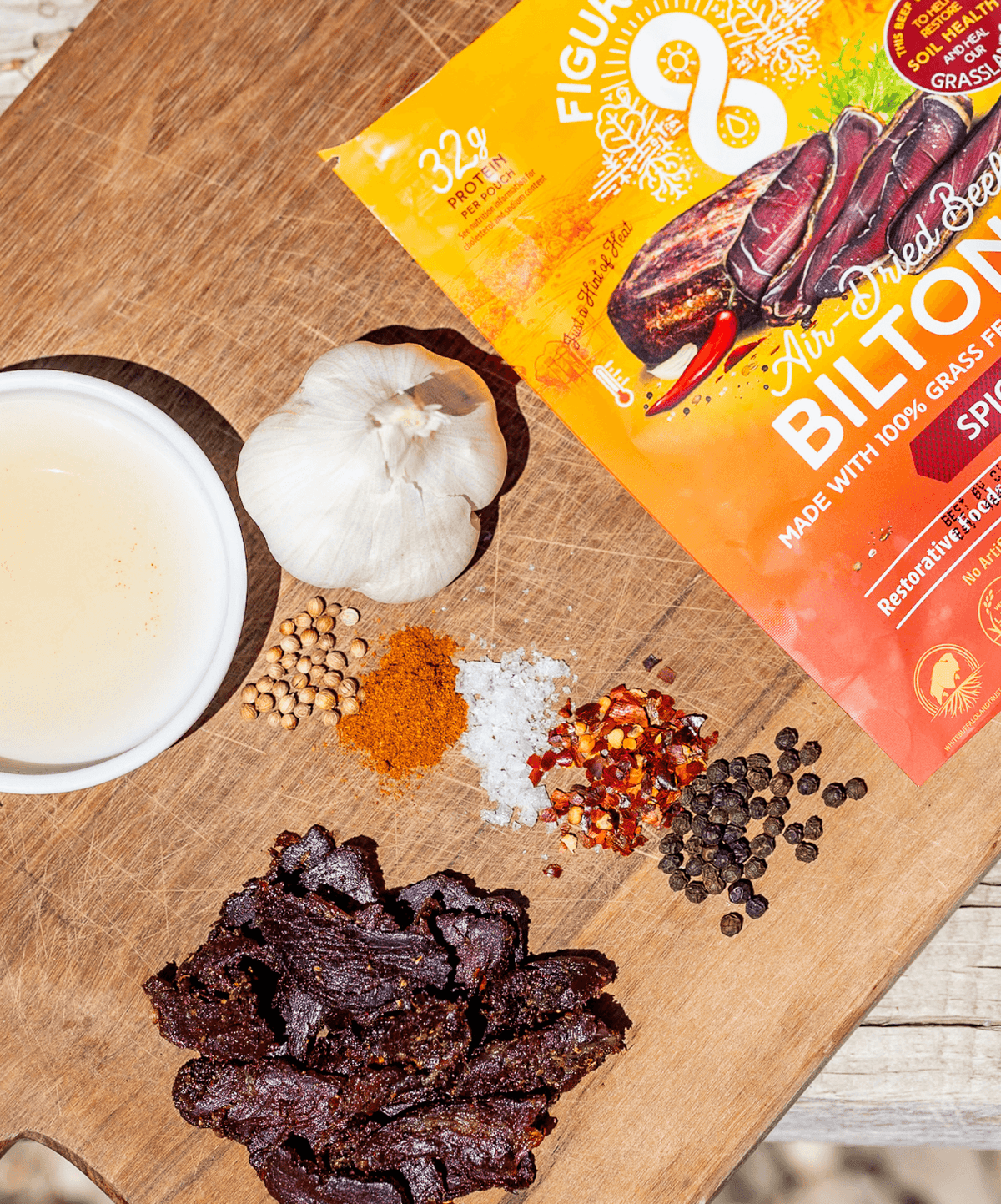 Biltong de Ternera Especiado Criada y Terminada con Pasto