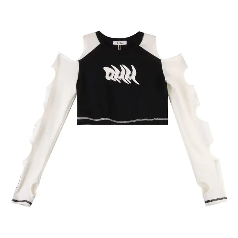 Spicy Girl Cut-out Off Shoulder T-Shirt Design - # GIAA23510019