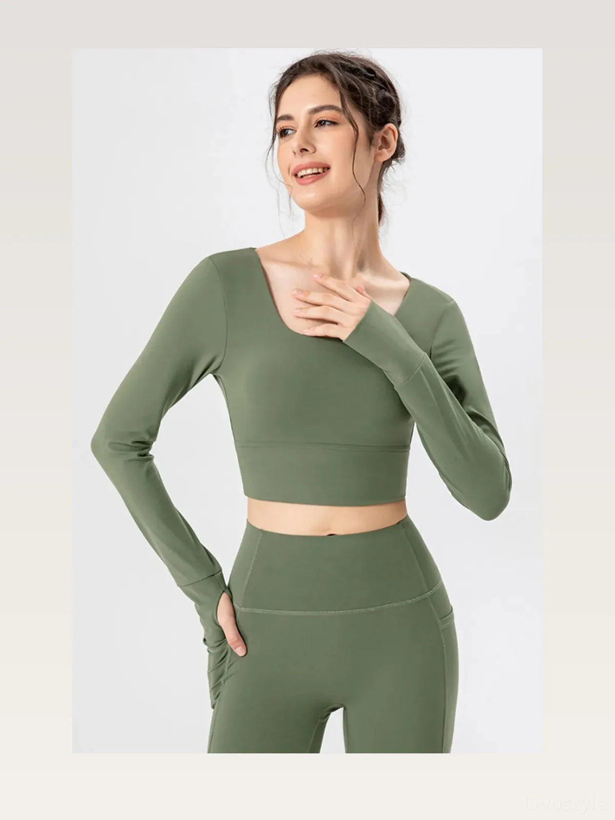 Square Neck Crisscross Active T-Shirt
