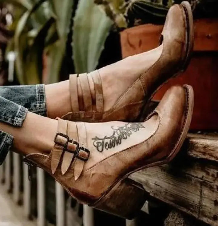 Sandalias con Punta y Hebilla para Mujer