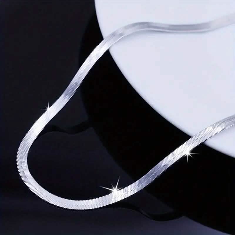 Stainless Steel Blade Unisex Flat Snake Clavicle Chain