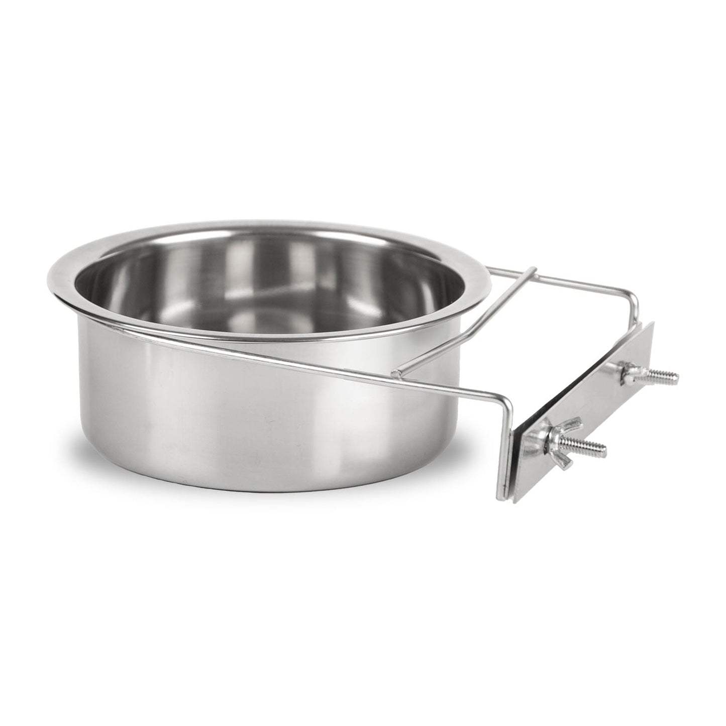 Vaso con abrazadera Jeffers de acero inoxidable para gallinero/jaula