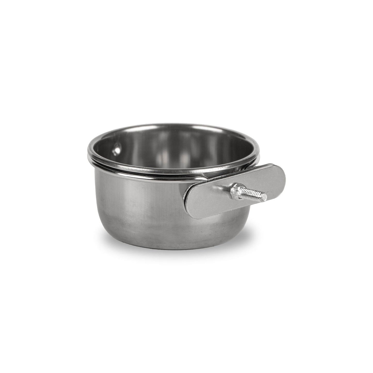 Vaso con abrazadera Jeffers de acero inoxidable para gallinero/jaula