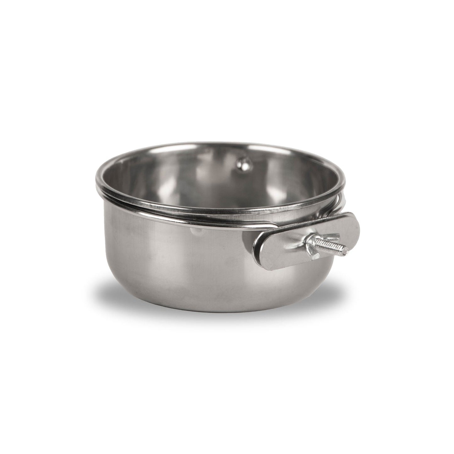 Vaso con abrazadera Jeffers de acero inoxidable para gallinero/jaula