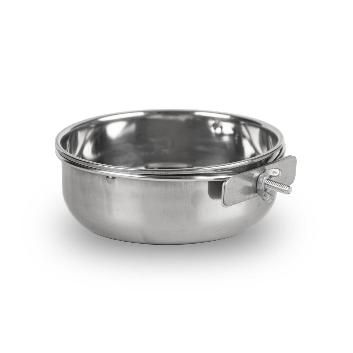 Vaso con abrazadera Jeffers de acero inoxidable para gallinero/jaula