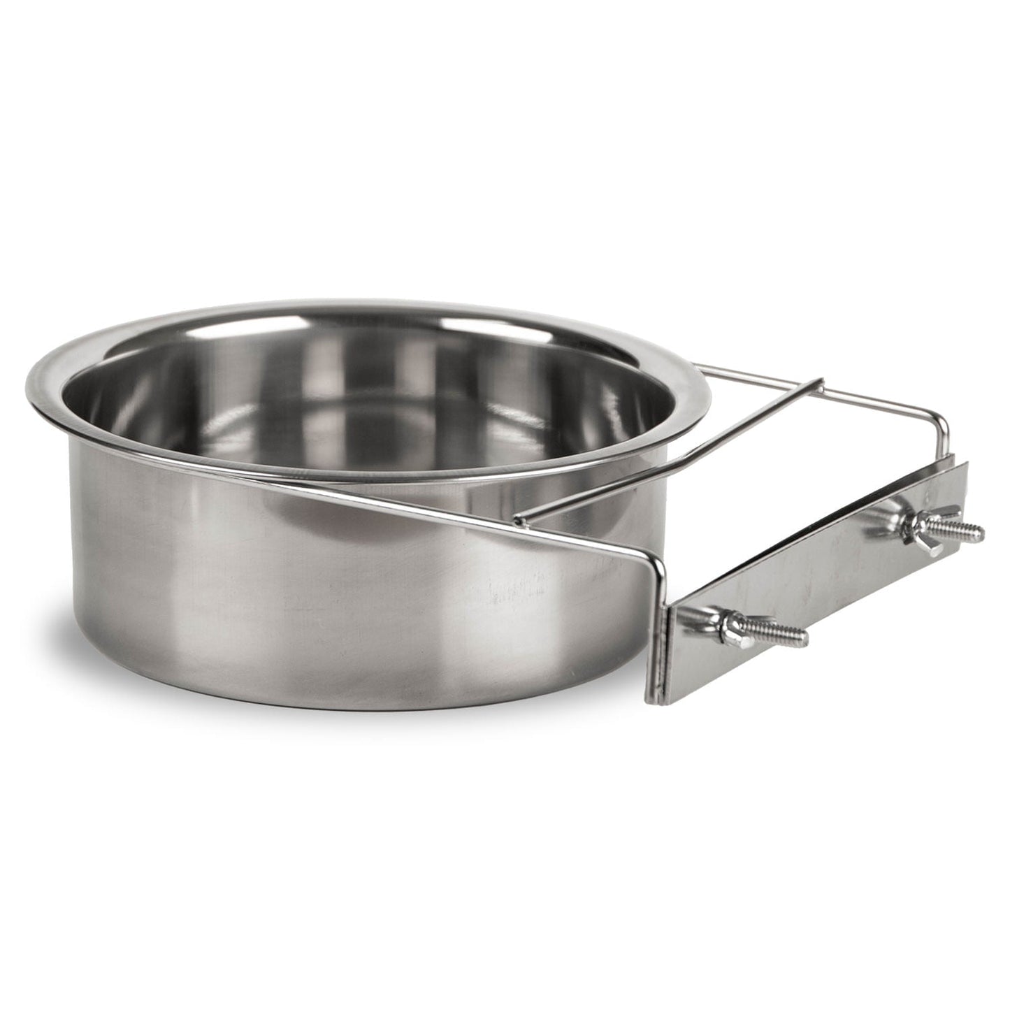Vaso con abrazadera Jeffers de acero inoxidable para gallinero/jaula