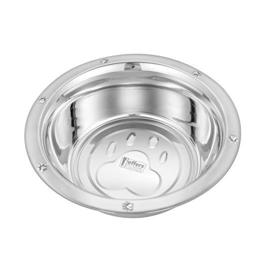 Comederos y bebederos para mascotas de acero inoxidable Jeffers con labio ancho en relieve