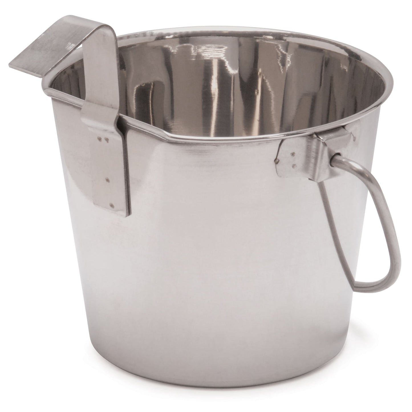 Cubos de acero inoxidable con gancho y asa Jeffers Flat-Sided
