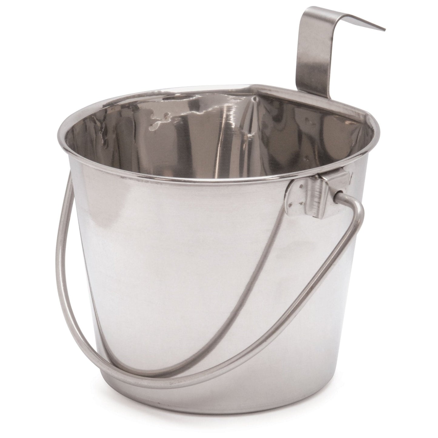 Cubos de acero inoxidable con gancho y asa Jeffers Flat-Sided