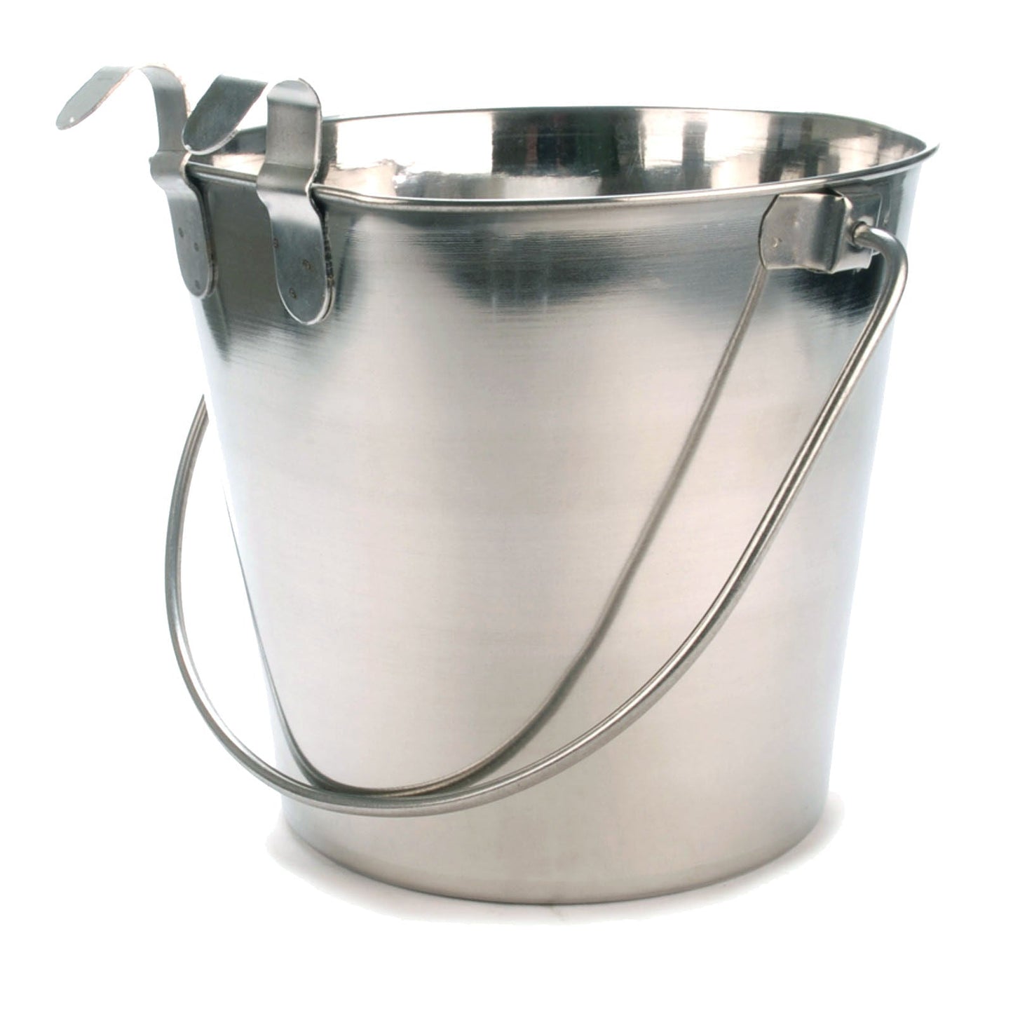 Cubos de acero inoxidable con gancho y asa Jeffers Flat-Sided