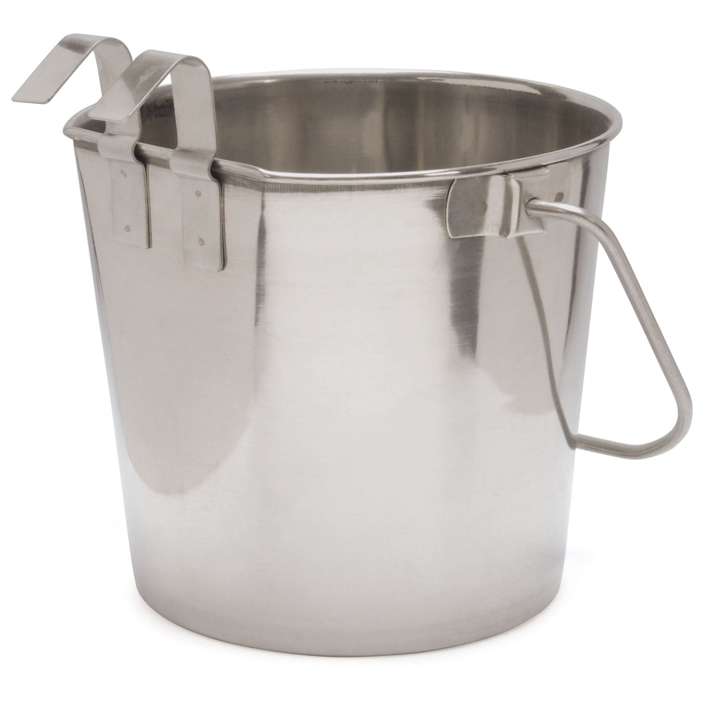 Cubos de acero inoxidable con gancho y asa Jeffers Flat-Sided
