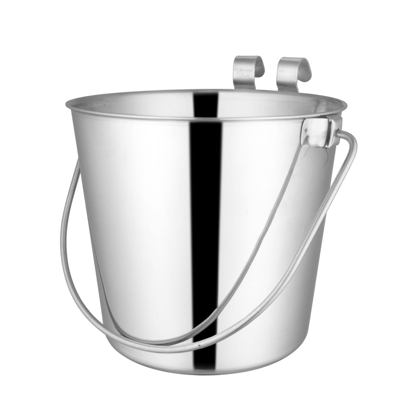 Cubos de acero inoxidable con gancho y asa Jeffers Flat-Sided