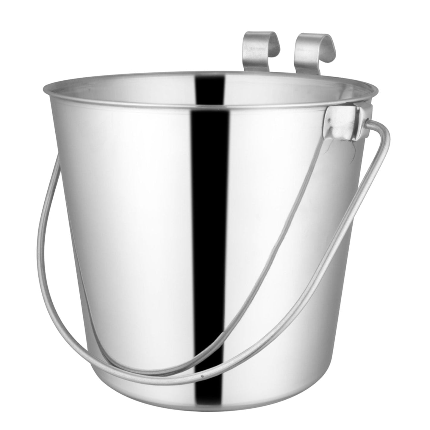 Cubos de acero inoxidable con gancho y asa Jeffers Flat-Sided