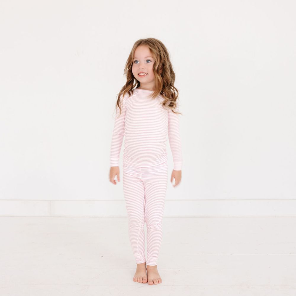 Ballet Stripe Bamboo Toddler Pajama Set